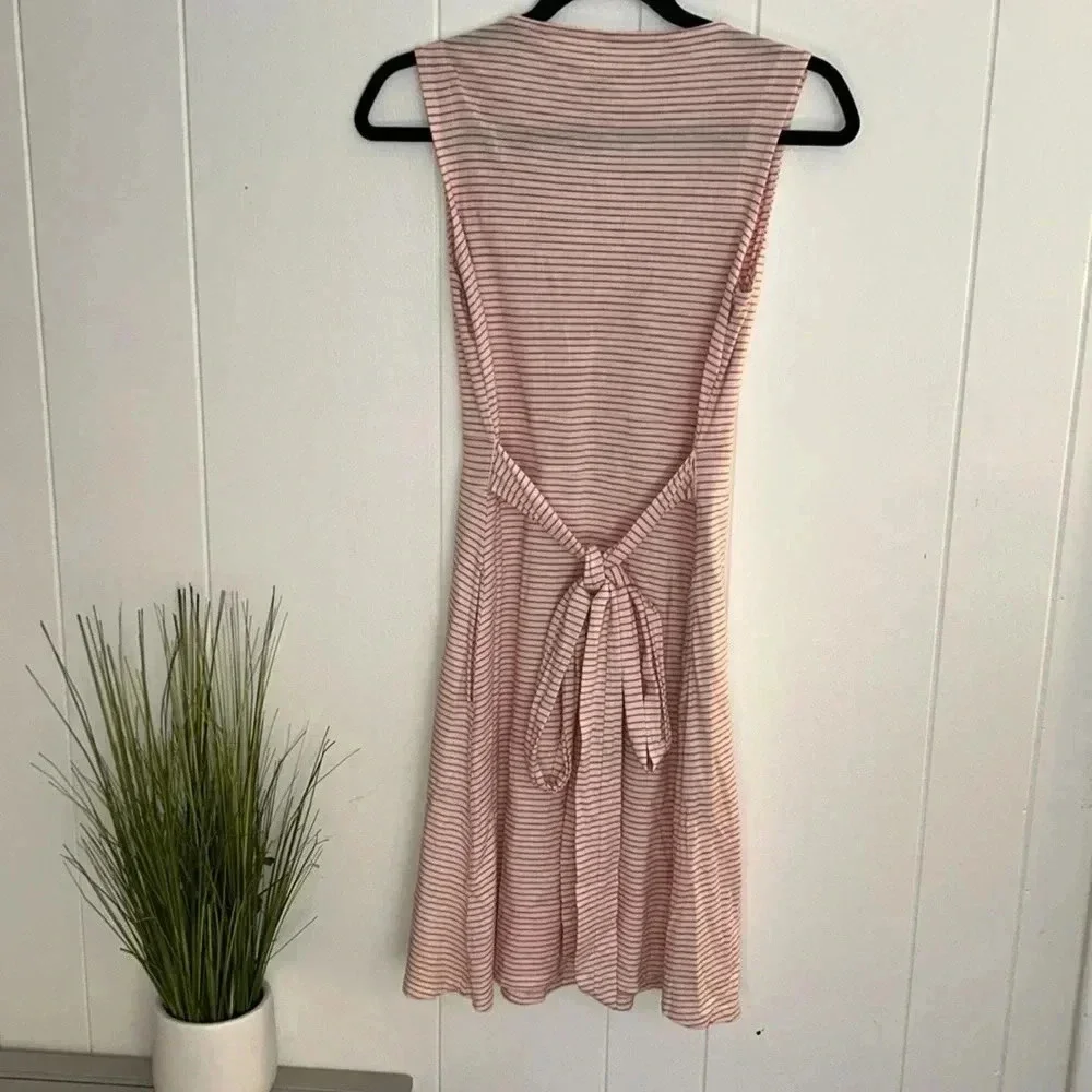 Toad & Co Red and Off White Striped Wrap Dress size Small - Picture 6 of 8